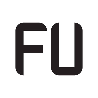 Fu ilk harf vektör logosu simgesi