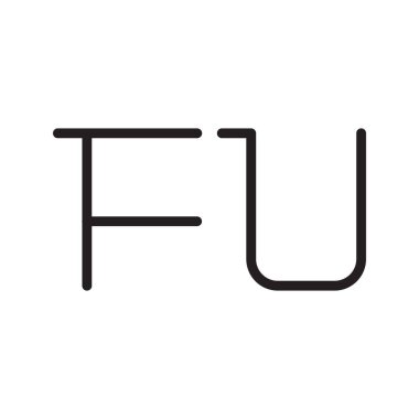 Fu ilk harf vektör logosu simgesi