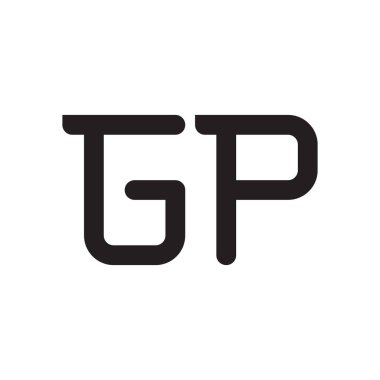 gp ilk harf vektör logo simgesi
