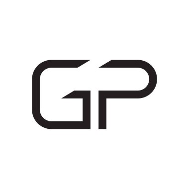 gp ilk harf vektör logo simgesi