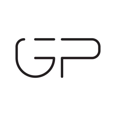 gp ilk harf vektör logo simgesi