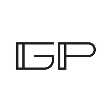 gp ilk harf vektör logo simgesi