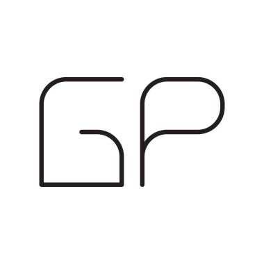gp ilk harf vektör logo simgesi