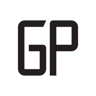 gp ilk harf vektör logo simgesi