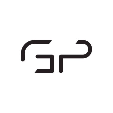 gp ilk harf vektör logo simgesi