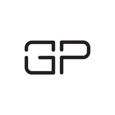 gp ilk harf vektör logo simgesi