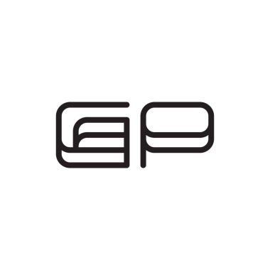 gp ilk harf vektör logo simgesi
