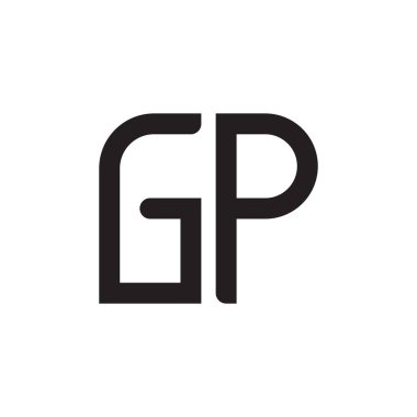 gp ilk harf vektör logo simgesi