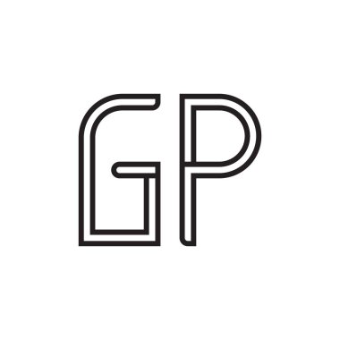 gp ilk harf vektör logo simgesi