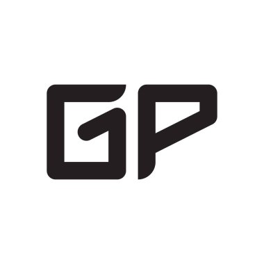 gp ilk harf vektör logo simgesi