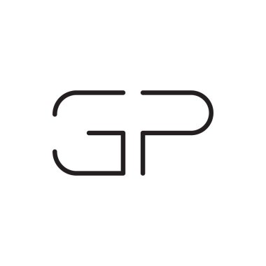 gp ilk harf vektör logo simgesi