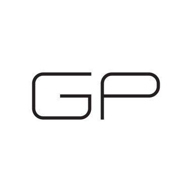 gp ilk harf vektör logo simgesi