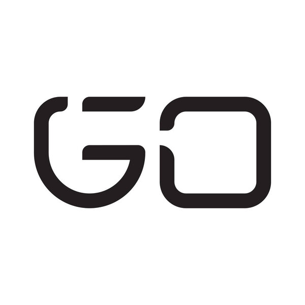 go initial letter vector logo icon