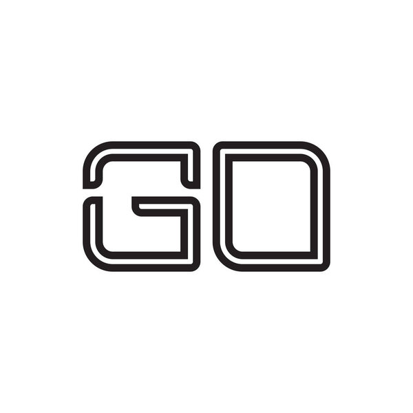 go initial letter vector logo icon