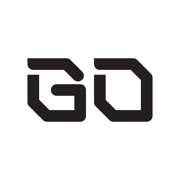 Ilk Harf Vektör Logo Simgesine Git — Stok Vektör