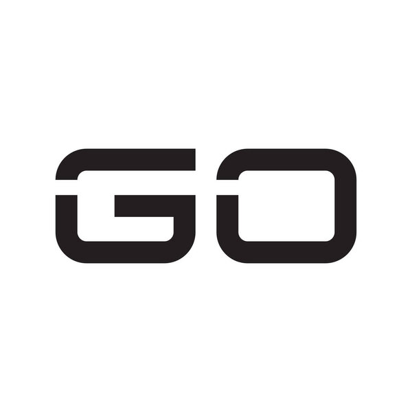 go initial letter vector logo icon