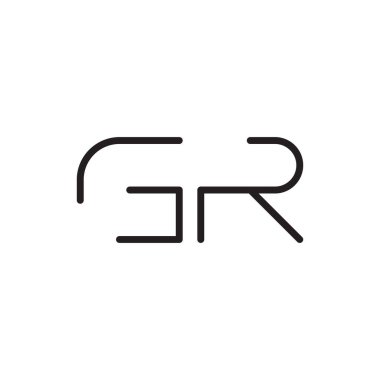 gr ilk harf vektör logo simgesi