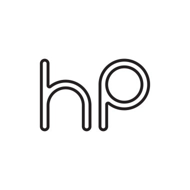 hp ilk harf vektör logo simgesi