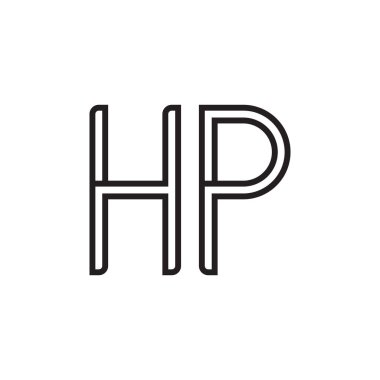 hp ilk harf vektör logo simgesi