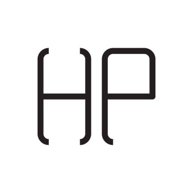 hp ilk harf vektör logo simgesi