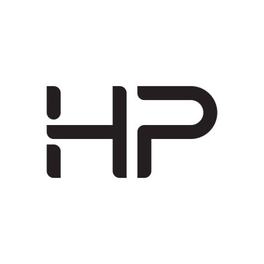 hp ilk harf vektör logo simgesi