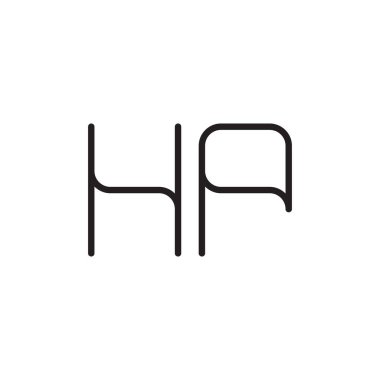 hp ilk harf vektör logo simgesi