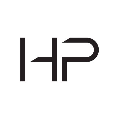 hp ilk harf vektör logo simgesi