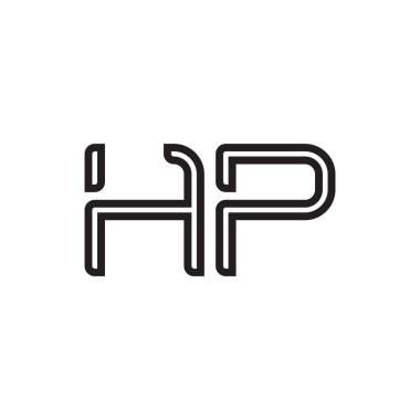 hp ilk harf vektör logo simgesi