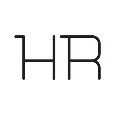 hr ilk harf vektör logo simgesi