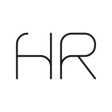 hr ilk harf vektör logo simgesi