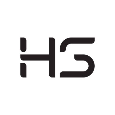 hs ilk harf vektör logo simgesi