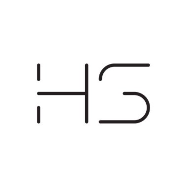 hs ilk harf vektör logo simgesi