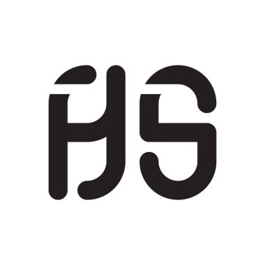 hs ilk harf vektör logo simgesi