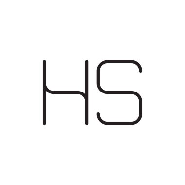 hs ilk harf vektör logo simgesi
