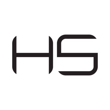 hs ilk harf vektör logo simgesi