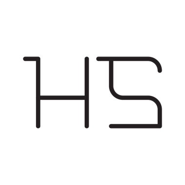 hs ilk harf vektör logo simgesi