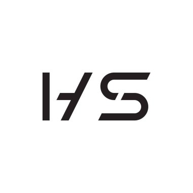 hs ilk harf vektör logo simgesi
