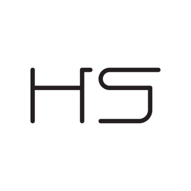 hs ilk harf vektör logo simgesi