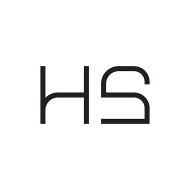 hs ilk harf vektör logo simgesi
