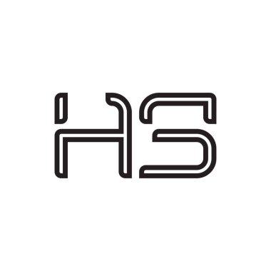 hs ilk harf vektör logo simgesi