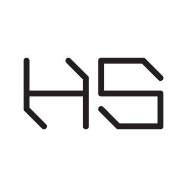 hs ilk harf vektör logo simgesi