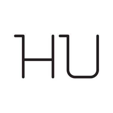hu ilk harf vektör logo simgesi
