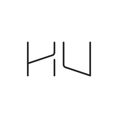 hu ilk harf vektör logo simgesi