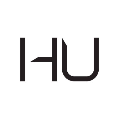 hu ilk harf vektör logo simgesi