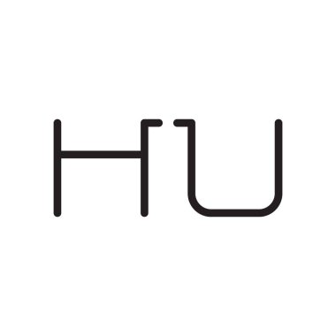 hu ilk harf vektör logo simgesi