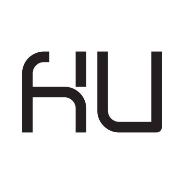 hu ilk harf vektör logo simgesi
