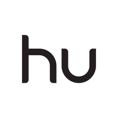 hu ilk harf vektör logo simgesi