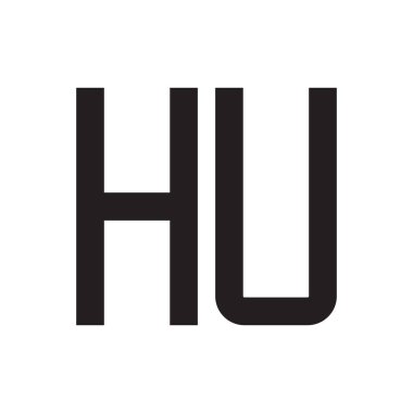 hu ilk harf vektör logo simgesi