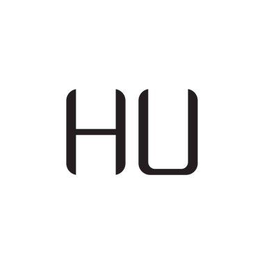 hu ilk harf vektör logo simgesi