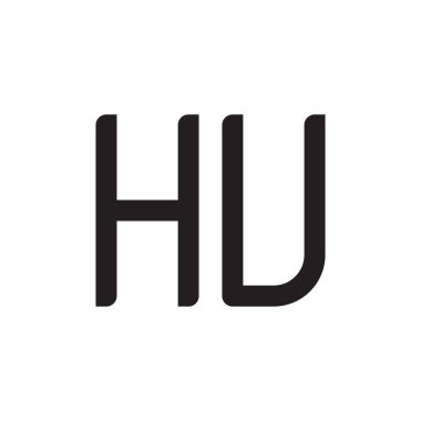 hu ilk harf vektör logo simgesi